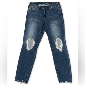 Old Navy Women's Ripped Dark Blue Skinny Jeans